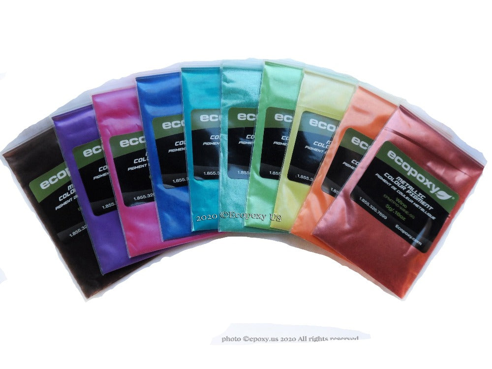 EcoPoxy Metallic Pigments 10 Colors Pack Sets - Main Image